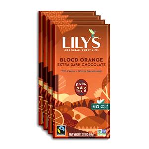 Quantas calorias em 1 porção (25 g) Dark Chocolate Blood Orange?