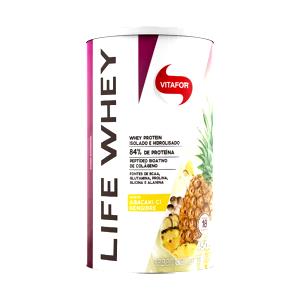 Quantas calorias em 1 porção (25 g) Life Whey Abacaxi com Gengibre?