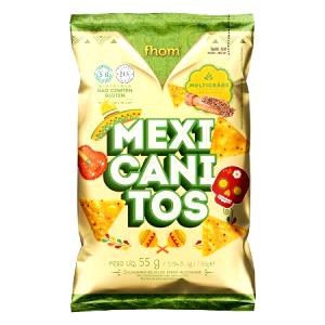 Quantas calorias em 1 porção (25 g) Mexicanitos Multigrãos?