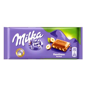 Quantas calorias em 1 porção (25 g) Milk Chocolate with Hazelnut?