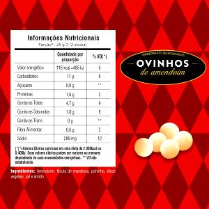 Quantas calorias em 1 porção (25 g) Ovinhos de Amendoim?