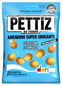 Quantas calorias em 1 porção (25 g) Pettiz Amendoim Super Crocante Gergelim e Linhaça?