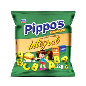 Quantas calorias em 1 porção (25 g) Pippos Integral?