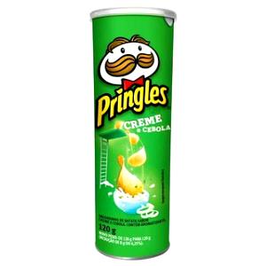 Quantas calorias em 1 porção (25 g) Pringles Creme e Cebola?