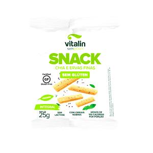 Quantas calorias em 1 porção (25 g) Snack Chia e Ervas Finas?