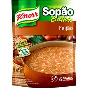 Quantas calorias em 1 porção (25 g) Sopão Batido de Feijão?