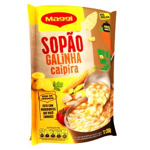 Quantas calorias em 1 porção (25 g) Sopão Galinha Caipira?