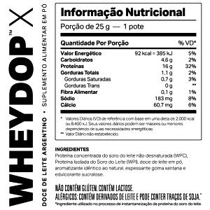 Quantas calorias em 1 porção (25 g) Whey de Doce de Leite Argentino?