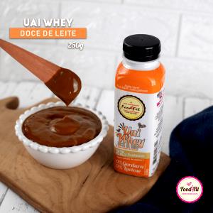 Quantas calorias em 1 porção (250 g) Uai Whey Doce de Leite?