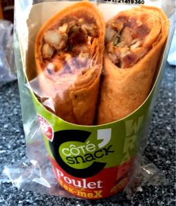 Quantas calorias em 1 porção (255 g) Wrap Tex-Mex?