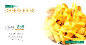 Quantas calorias em 1 porção (264 g) Cheese Fries?