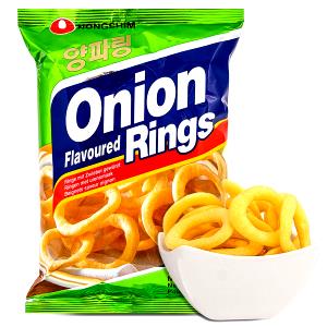 Quantas calorias em 1 porção (28 g) Onion Flavoured Rings?