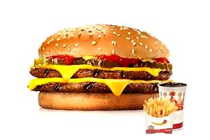 Quantas calorias em 1 porção (295 g) Cheese Burger Double?
