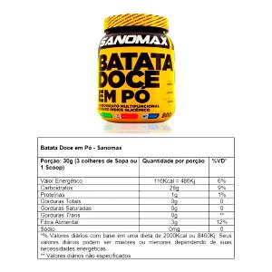 Quantas calorias em 1 porção (30 g) Batata Doce em Pó?