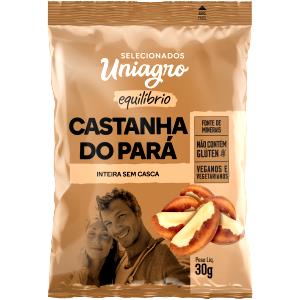 Quantas calorias em 1 porção (30 g) Castanha de Caju, Castanha do Pará e Banana Passa?