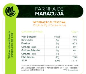 Quantas calorias em 1 porção (30 g) Farinha de Maracujá?