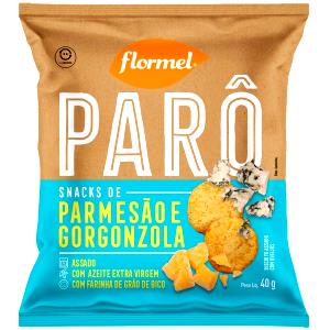 Quantas calorias em 1 porção (30 g) Parô Snacks de Parmesão e Gorgonzola?