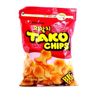 Quantas calorias em 1 porção (30 g) Tako Chips Seafood Flavor?