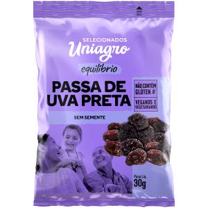 Quantas calorias em 1 porção (30 g) Uva Passa Preta sem Semente?