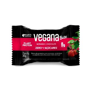 Quantas calorias em 1 porção (30 g) Vegana Bite Morango+Chocolate?