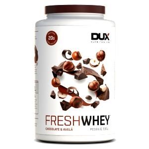 Quantas calorias em 1 porção (31 g) Fresh Whey Chocolate e Avelã?