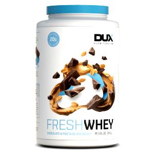 Quantas calorias em 1 porção (31 g) Fresh Whey Chocolate e Pasta de Amendoim?