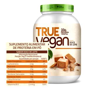 Quantas calorias em 1 porção (34 g) True Vegan Doce de Leite?