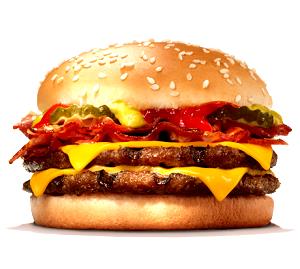 Quantas calorias em 1 porção (342 g) Cheeseburger Duplo com Bacon?