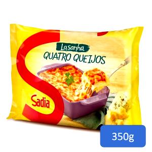 Quantas calorias em 1 porção (350 g) Lasanha 4 Queijos?