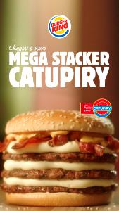 Quantas calorias em 1 porção (390 g) Mega Stacker Catupiry 3.0?