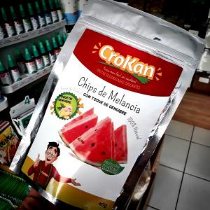 Quantas calorias em 1 porção (40 g) Chips de Melancia com Toque de Gengibre?