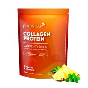 Quantas calorias em 1 porção (40 g) Collagen Protein Abacaxi e Hortelã?
