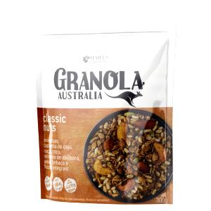 Quantas calorias em 1 porção (40 g) Granola Australia Classic Nuts?