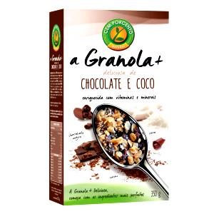 Quantas calorias em 1 porção (40 g) Granola Chocolate e Coco?