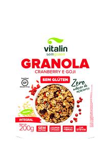 Quantas calorias em 1 porção (40 g) Granola Cranberry e Goji?