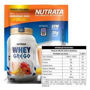 Quantas calorias em 1 porção (40 g) Whey Grego Vitamina de Frutas?