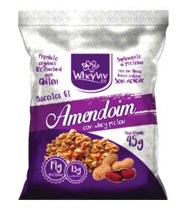 Quantas calorias em 1 porção (45 g) Biscoito de Proteína Sabor Amendoim?