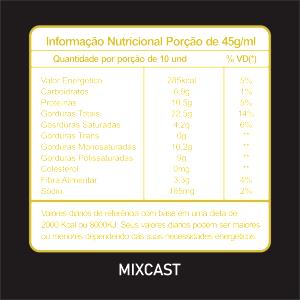 Quantas calorias em 1 porção (45 g) Mixcast?
