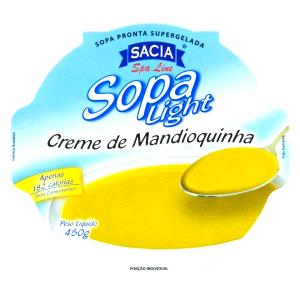 Quantas calorias em 1 porção (450 g) Creme de Mandioquinha?