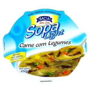 Quantas calorias em 1 porção (450 g) Sopa Light de Frango com Legumes?