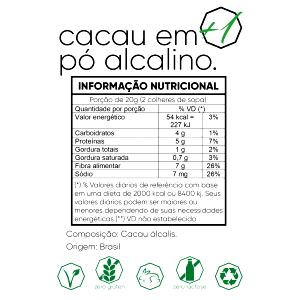 Quantas calorias em 1 porção (5 g) Cacau Em Pó?