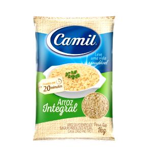 Quantas calorias em 1 porção (50 g) Arroz Integral Camil?