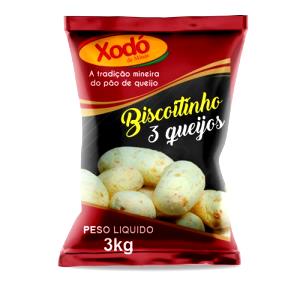 Quantas calorias em 1 porção (50 g) Biscoitinho 3 Queijos?