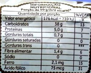 Quantas calorias em 1 porção (50 g) Farinha de Trigo?