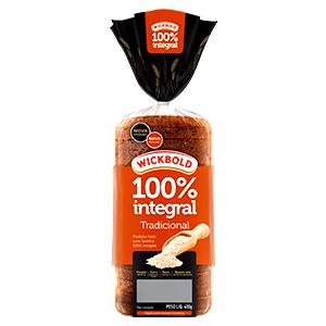 Quantas calorias em 1 porção (50 g) Pão 100% Integral?