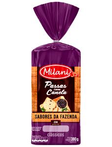 Quantas calorias em 1 porção (50 g) Pão de Passas com Canela?