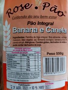 Quantas calorias em 1 porção (50 g) Pão Integral Banana e Canela?