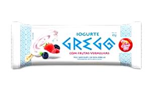 Quantas calorias em 1 porção (55 g) Picolé Iogurte Grego com Frutas Vermelhas?