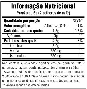 Quantas calorias em 1 porção (6 g) BCAA Puro Ultra Concentrado?