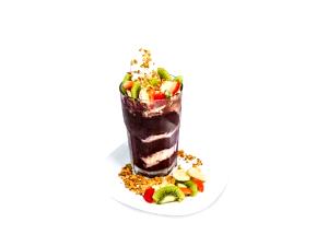 Quantas calorias em 1 porção (60 g) Açaí Mesclado com Leite Condensado?